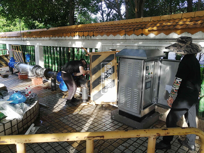 2022年08月 番禺新造市政供水加压泵站现场（11KW恒压供水)